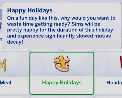 Happy Holidays! (Slower Motive Decay for Holidays)